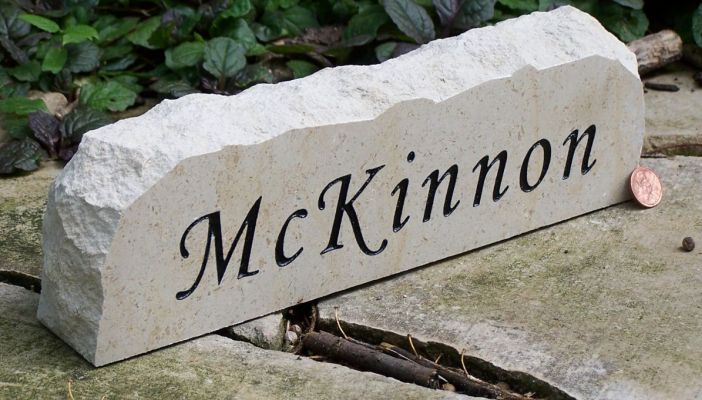 engraved desk stone with name only
